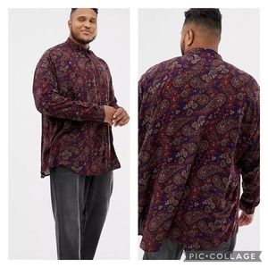 ASOS 90s Oversized Paisley Shirt Mens Large